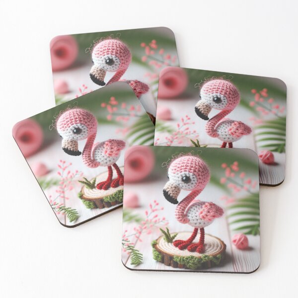 Item preview, Digitally Rendered Pink Flamingo Crochet Delight designed and sold by shoowack.