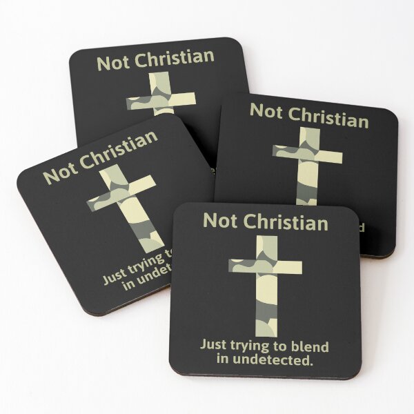 Item preview, Not Christian humorous camouflage cross design  designed and sold by Rachel the Artist .