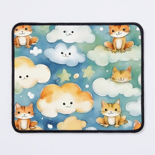 Item preview, Kitty frogs, happy clouds and stars designed and sold by AJSRPrints.