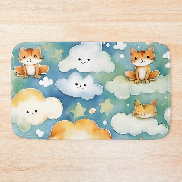 Item preview, Kitty frogs, happy clouds and stars designed and sold by AJSRPrints.