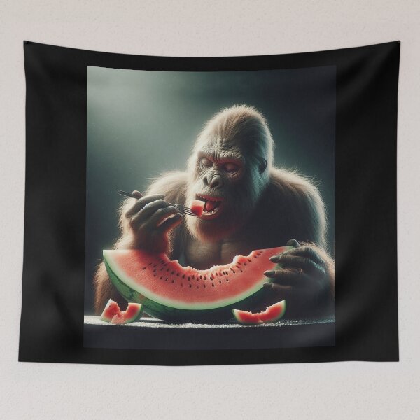 Item preview, Dainty Sasquatch Eating Watermelon designed and sold by Kim Arnott.