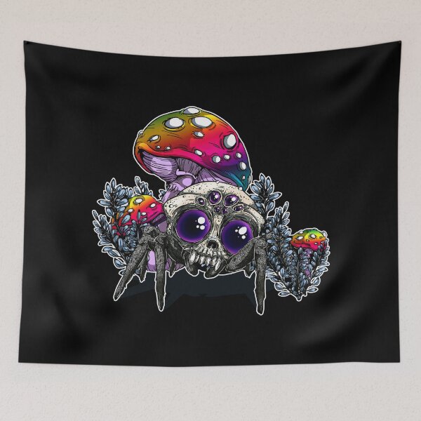 Item preview, Copy of Spider Skull with Rainbow Mushrooms designed and sold by iduzarts.