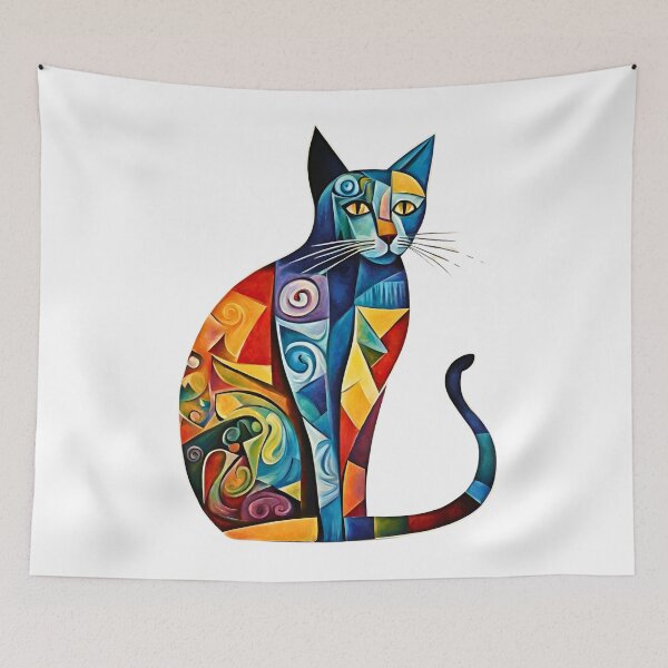 Item preview, Picasso CatColourful contemporary, polygons- Picasso Abstract  designed and sold by Modern-Tropical.