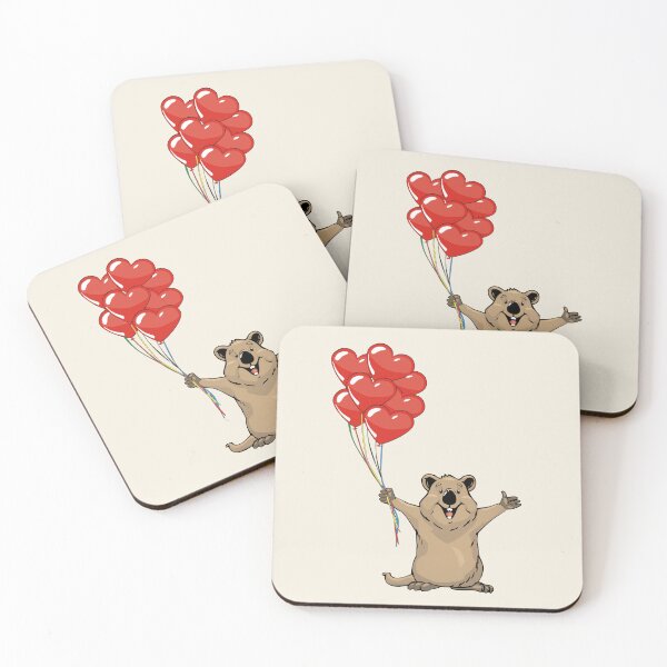 Item preview, Quokka holding heart shaped balloons designed and sold by antonietta40.