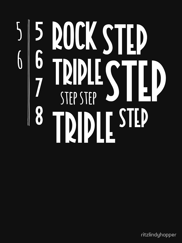 Thumbnail 3 of 3, Fitted T-Shirt, Rock Step Triple Step designed and sold by ritzlindyhopper.