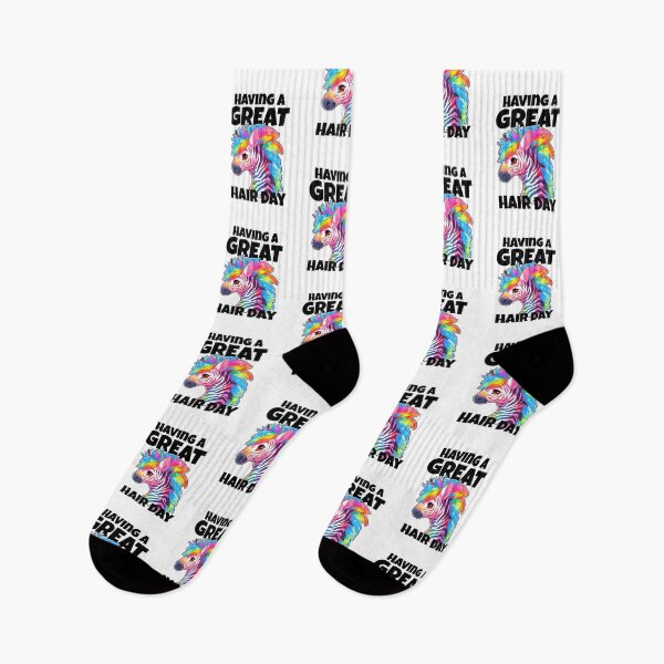 Item preview, Having a Great Hair Day Rainbow Zebra Black Text Sticker and Shirt Design by Zeesdesign on Redbubble designed and sold by ZEESDESIGN.