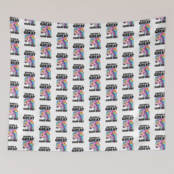 Item preview, Having a Great Hair Day Rainbow Zebra Black Text Sticker and Shirt Design by Zeesdesign on Redbubble designed and sold by ZEESDESIGN.