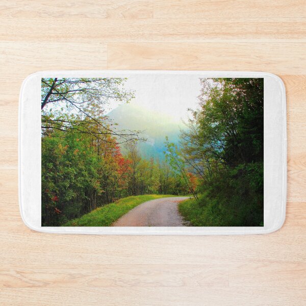 Item preview, Scenery from Eremo di Soffiano near Sarnano in the Sibillini Mountains with sun and path designed and sold by Kristina Drozd.