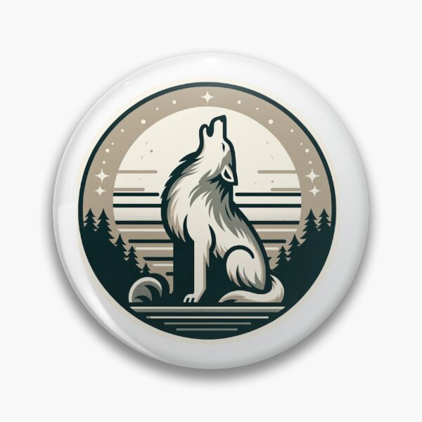 Artikelvorschau, Retro-Wolfskopf entworfen und verkauft von CharmStudio.