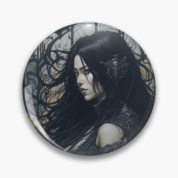 Item preview, A Gothic Woman With Long Black Hair Standing in Front Of a Window designed and sold by Myahashaye.