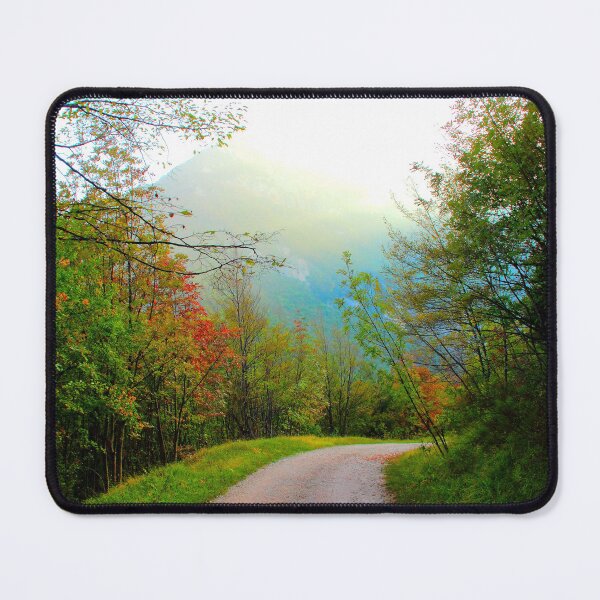 Item preview, Scenery from Eremo di Soffiano near Sarnano in the Sibillini Mountains with sun and path designed and sold by Kristina Drozd.