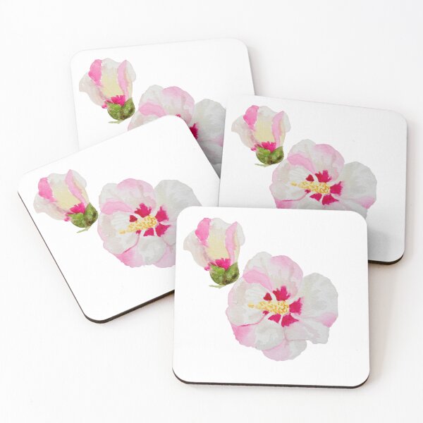 Item preview, Rose of Sharon hand painted watercolor gouache flower designed and sold by Maysoulrose.