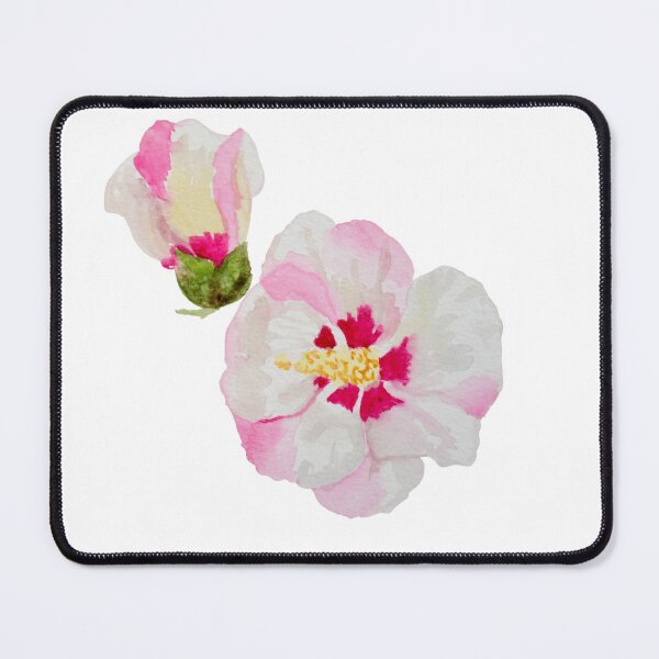 Item preview, Rose of Sharon hand painted watercolor gouache flower designed and sold by Maysoulrose.