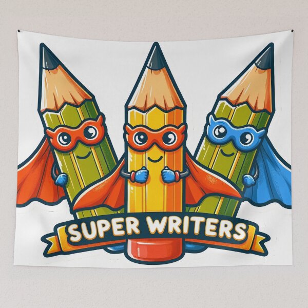 Item preview, Super Writers Funny Sticker Design: Unleash Your Literary Superpowers designed and sold by The-Library.