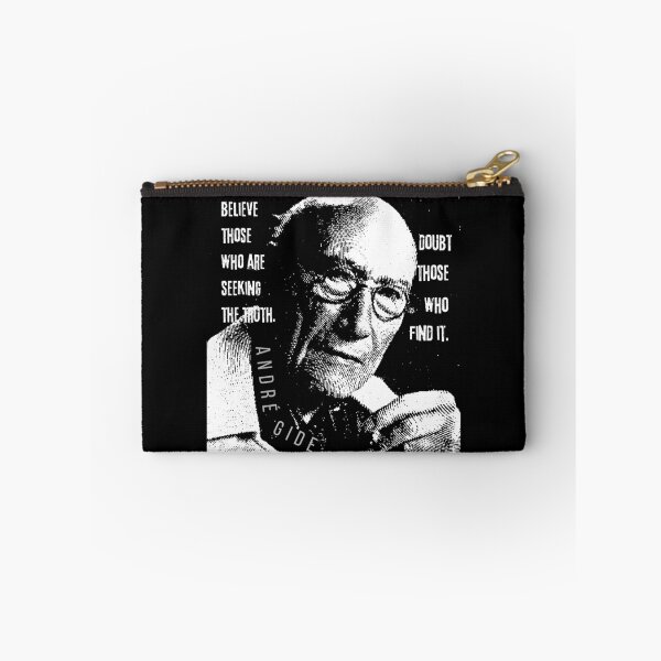 Item preview, André Gide portrait and quote: “Believe those who are seeking the truth. Doubt those who find it” designed and sold by artbleed.