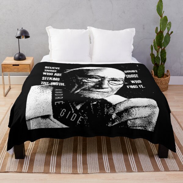 Item preview, André Gide portrait and quote: “Believe those who are seeking the truth. Doubt those who find it” designed and sold by artbleed.