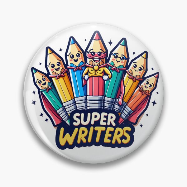 Item preview, Super Writers Funny Sticker Design: Unleash Your Literary Superpowers! designed and sold by The-Library.