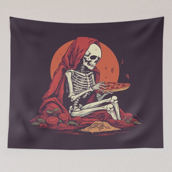 Item preview, Skeleton Eating Pizza designed and sold by Amir Faysal.