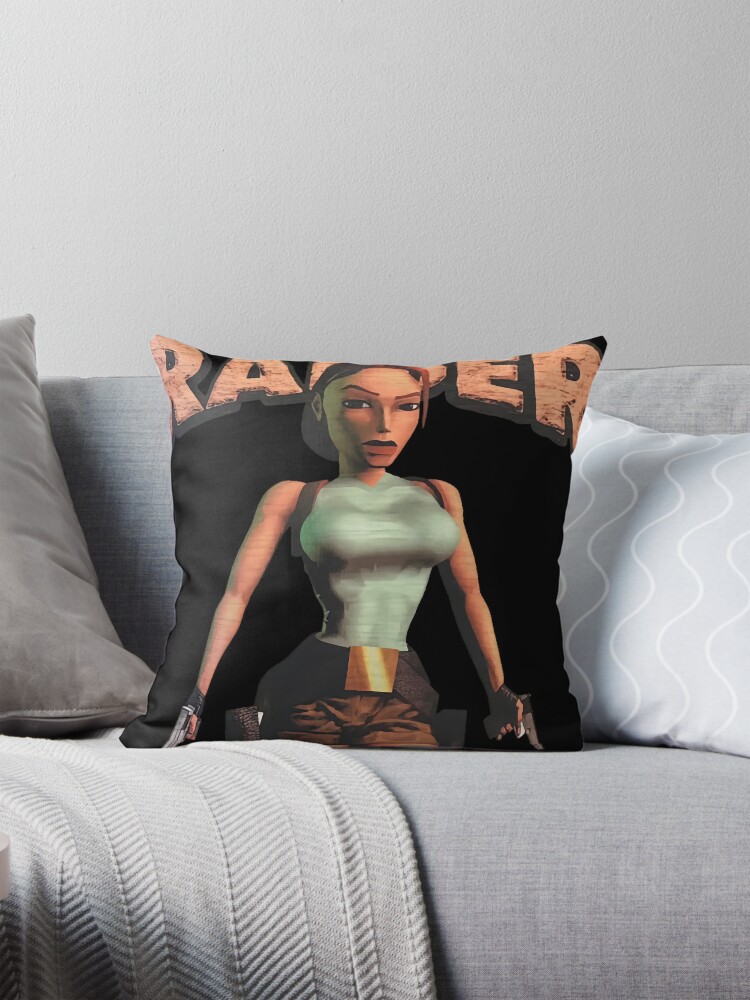 Tomb Raider Lara Croft cartoon Pillow for Sale by Hummerjazel Redbubble