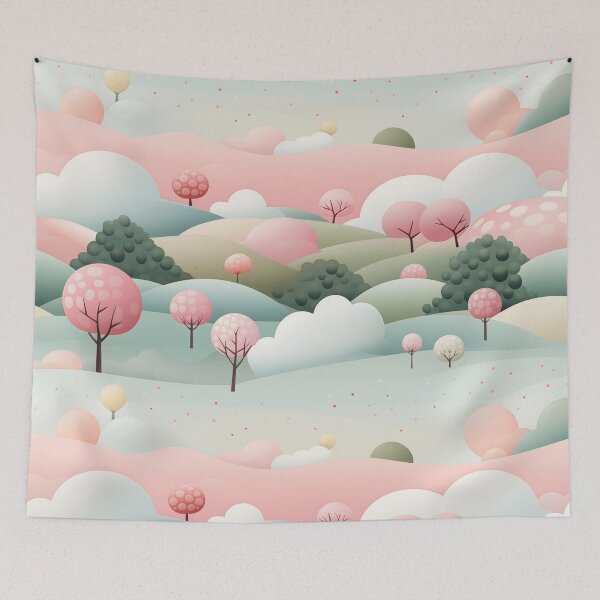 Item preview, Enchanted Grove: A Whimsical Blend of Pink and Green designed and sold by unimuse.