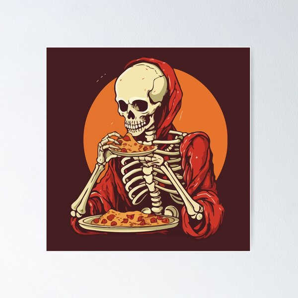 Item preview, Skeleton Eating Pizza designed and sold by Amir Faysal.