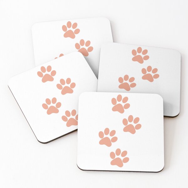 Item preview, peach paw prints designed and sold by Jules Mars.