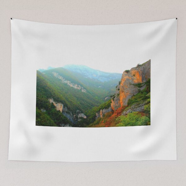Item preview, View at a mountain in the Eremo di Soffiano canyon, with Sibillini and foliage designed and sold by Kristina Drozd.