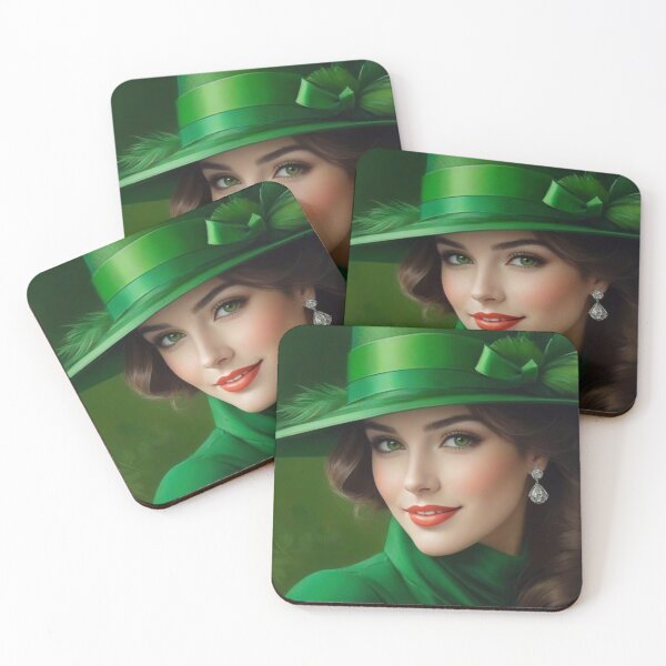 Item preview, Beautiful woman in a green hat designed and sold by KilianSzmid.