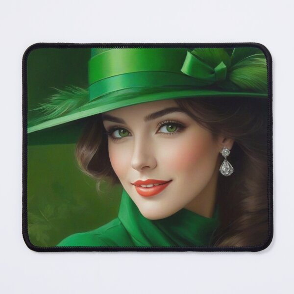 Item preview, Beautiful woman in a green hat designed and sold by KilianSzmid.