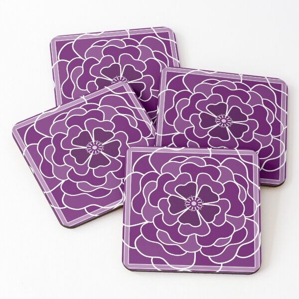 Item preview, Dark purple abstract flower pattern designed and sold by fuzzyfox.