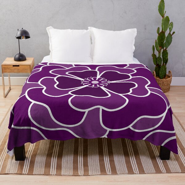 Item preview, Dark purple abstract flower pattern designed and sold by fuzzyfox.