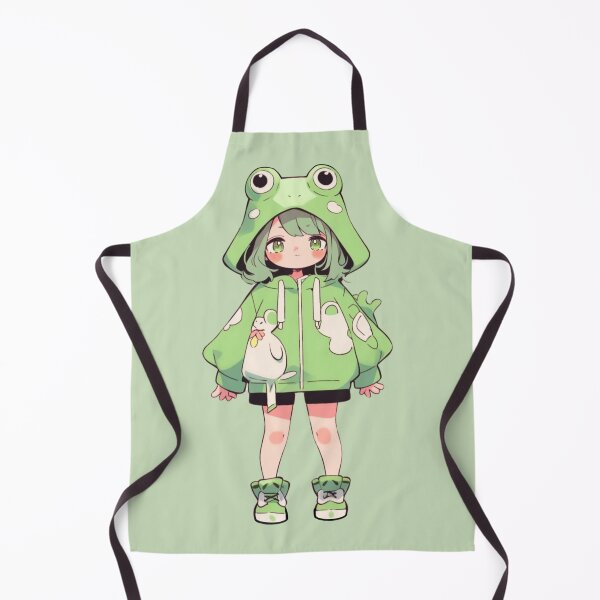 Item preview, Super cute Kawaii style cartoon character animation : Frog Girl designed and sold by CareToCanvas.