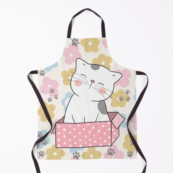 Item preview, Cat in Box and Flower, Whiskers and Petals, Adorable Cat in a Blooming Garden designed and sold by JiwieDesign.