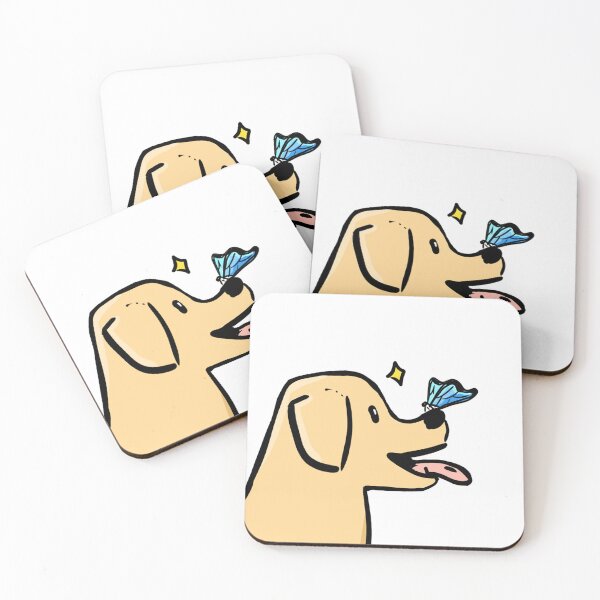 Item preview, Golden pup and a blue butterfly designed and sold by PsyYumi.