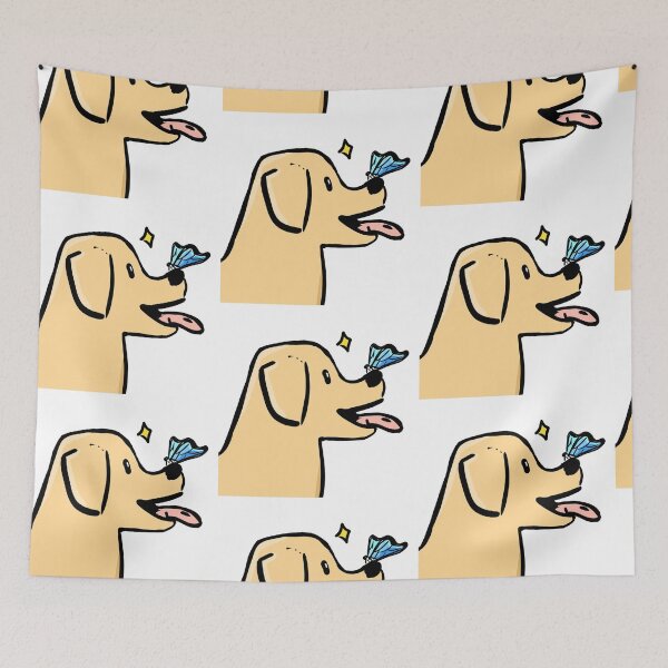 Item preview, Golden pup and a blue butterfly designed and sold by PsyYumi.