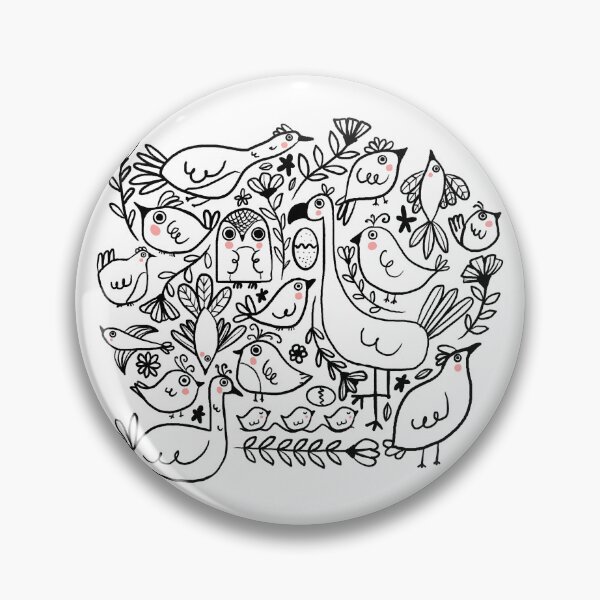 Item preview, Garabatos de pájaros en blanco y negro designed and sold by Stephanie McRae.
