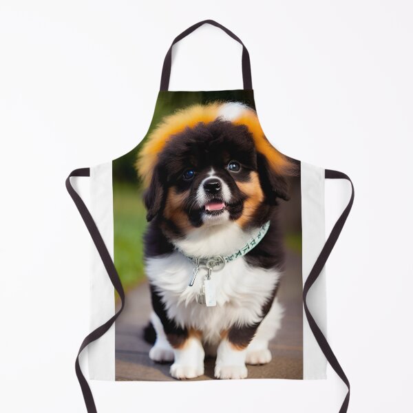 Item preview, AI generated fluffy dog with blue collar designed and sold by Tinkerbell678.