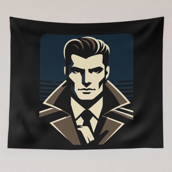 Item preview, Mysterious Vigilante: Noir Hero Vector Portrait designed and sold by SandersDesign.