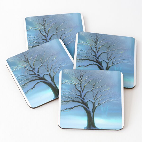 Item preview, AI generated a lone tree in a snowy landscape designed and sold by Tinkerbell678.