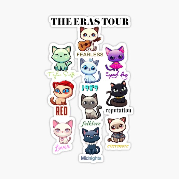 Different Taylor Swift Era Stickers – The Sassy Cats Co