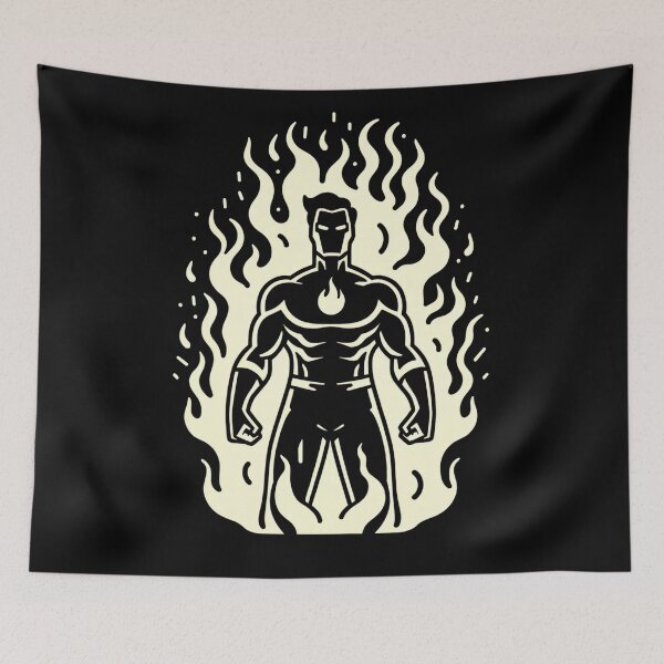 Item preview, Strength in Flames: Minimalist Iron Flame Superhero Art designed and sold by SandersDesign.