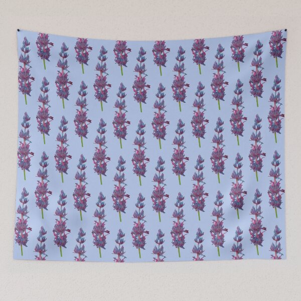 Item preview, Brotando tallo de flor de salvia rosa, púrpura y azul designed and sold by spotluck.