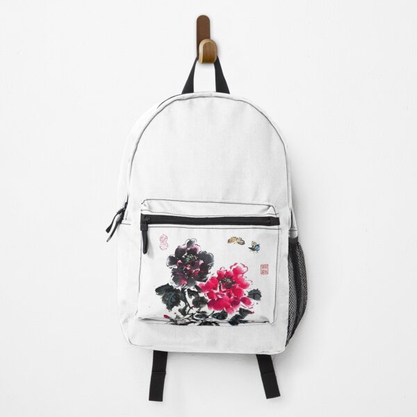 Item preview, Butterfly Peony Chinese Brush Ink Painting designed and sold by joannahliu.