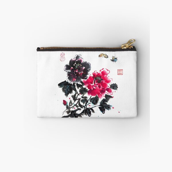 Item preview, Butterfly Peony Chinese Brush Ink Painting designed and sold by joannahliu.