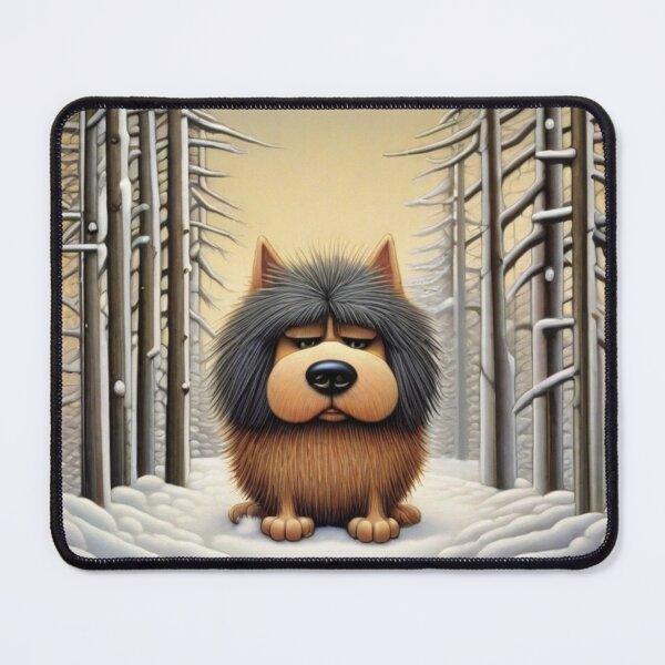 Item preview, Cute grumpy "I hate winter" dog on a walk in the winter forest. designed and sold by SaraSumi.