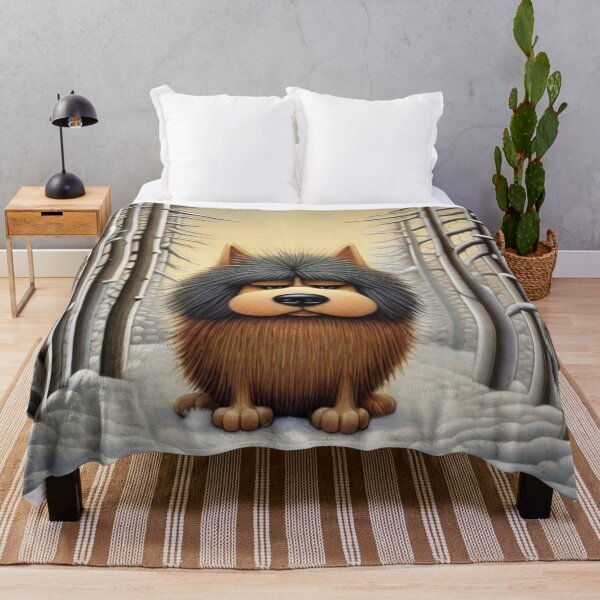 Item preview, Cute grumpy "I hate winter" dog on a walk in the winter forest. designed and sold by SaraSumi.