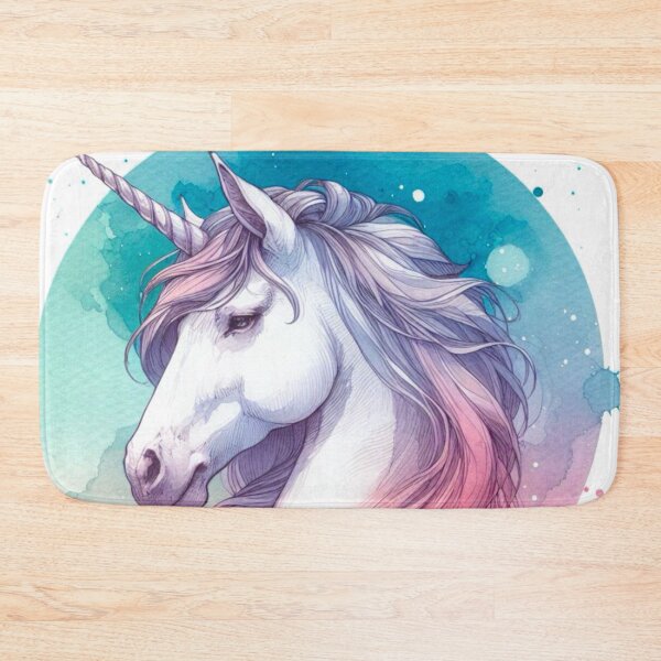 Item preview, White Unicorn with Rainbow Hair - Watercolor Painting designed and sold by Star-Fragment.