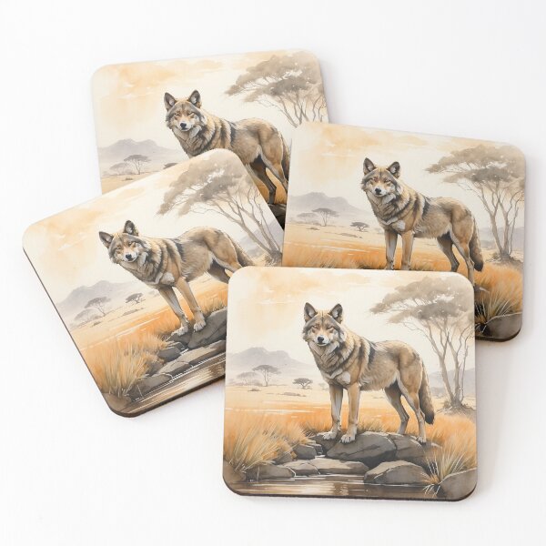 Item preview, 001 Cute Wolf in a Serengeti Scene designed and sold by Alexis Art Collection.