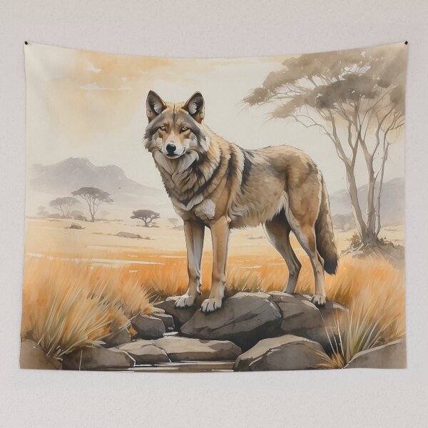 Item preview, 001 Cute Wolf in a Serengeti Scene designed and sold by Alexis Art Collection.