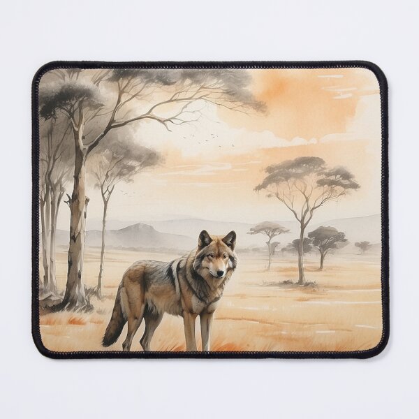 Item preview, 002 Cute Wolf in a Serengeti Scene designed and sold by Alexis Art Collection.